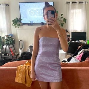 SLA The Label Lavender Shimmer Tube Dress